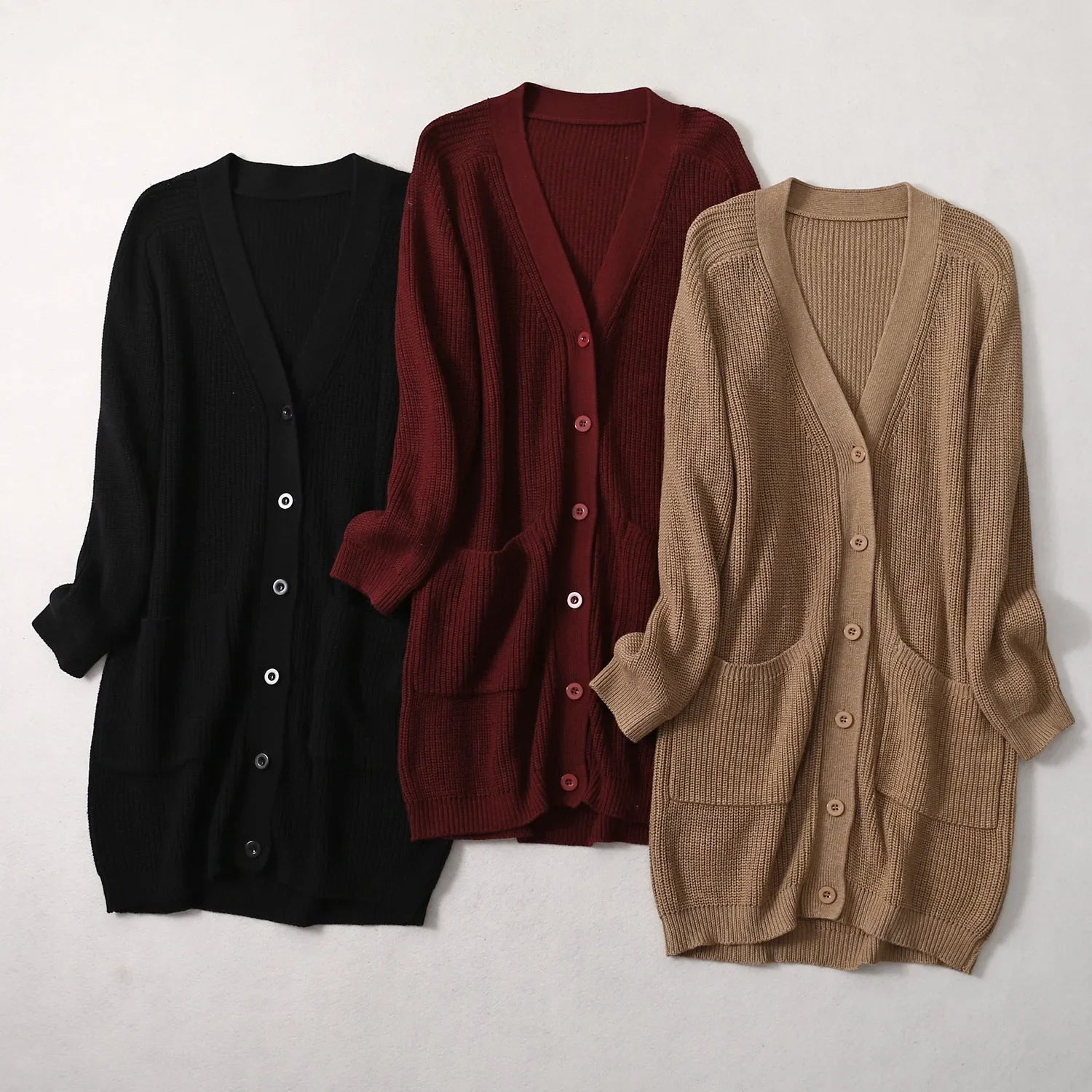Monique V-Neck Long Cashmere Cardigan
