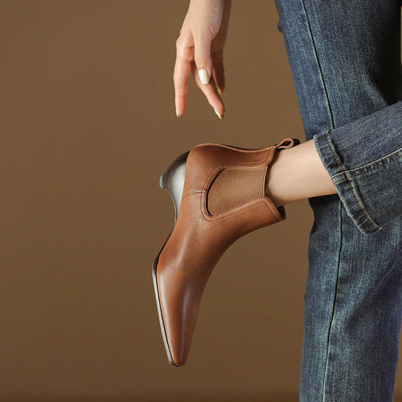 Liorane Women Genuine Leather Ankle Boots