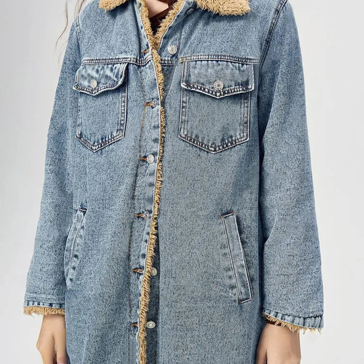 Liora Women's Denim Long Overcoat