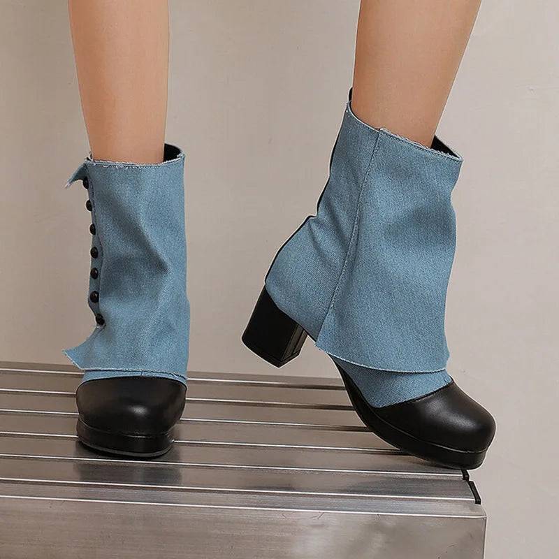 Tessa Women's Zipper Denim Boots