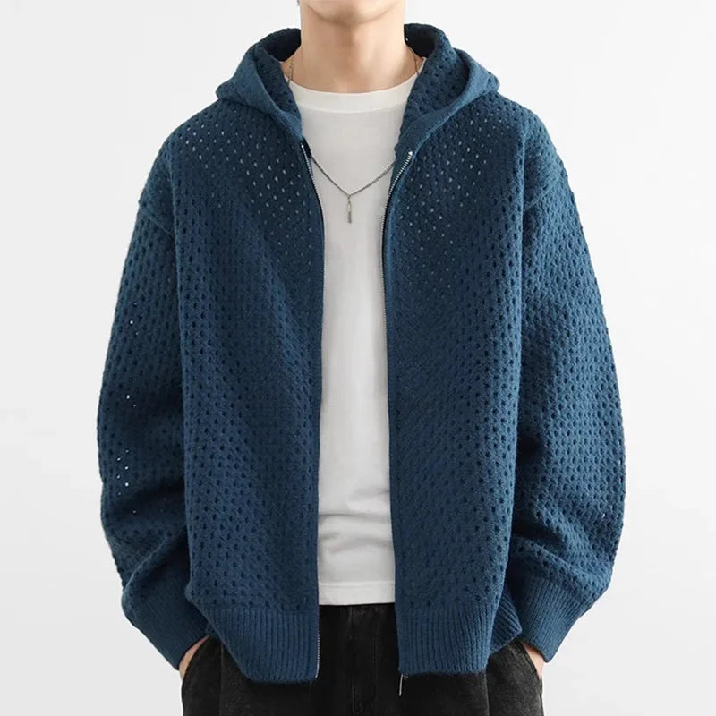 Alberto Men's Knitted Hooded Jacket