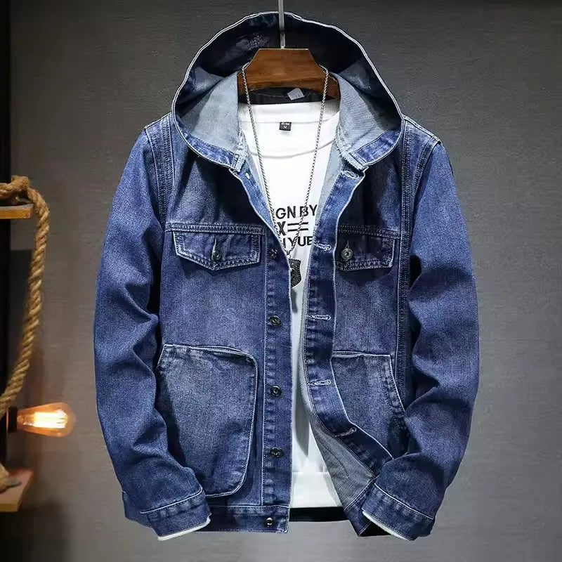 Urban Hooded Denim Trucker Jacket