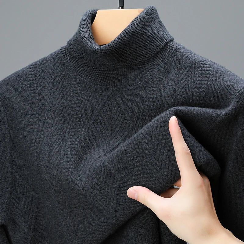 Brock Men Turtleneck 100% Wool Sweater
