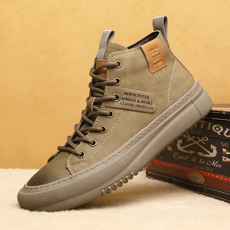 Qastello Men's Leather Sneakers