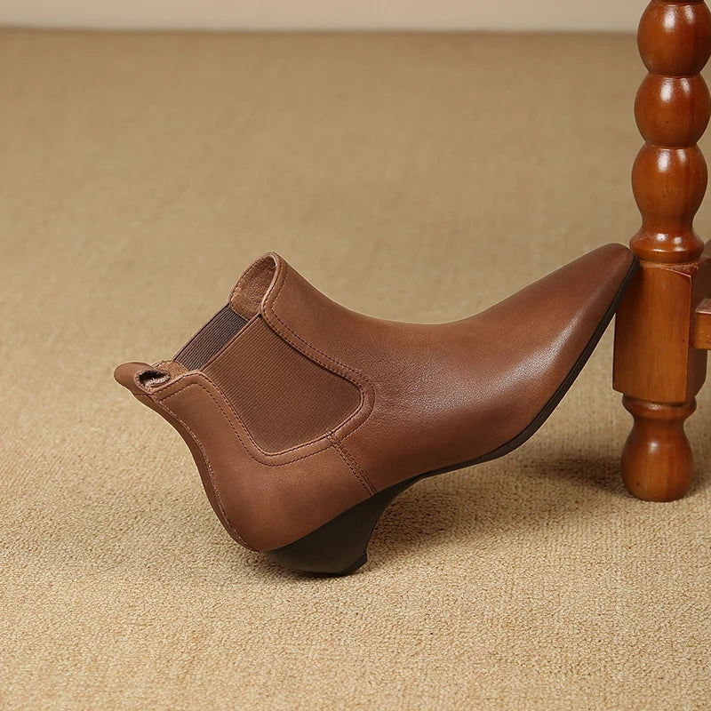 Liorane Women Genuine Leather Ankle Boots