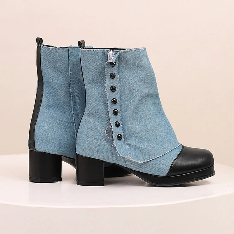 Tessa Women's Zipper Denim Boots