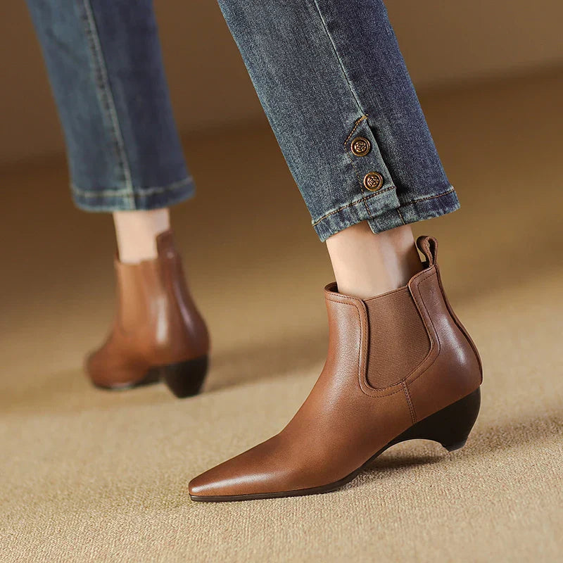 Liorane Women Genuine Leather Ankle Boots