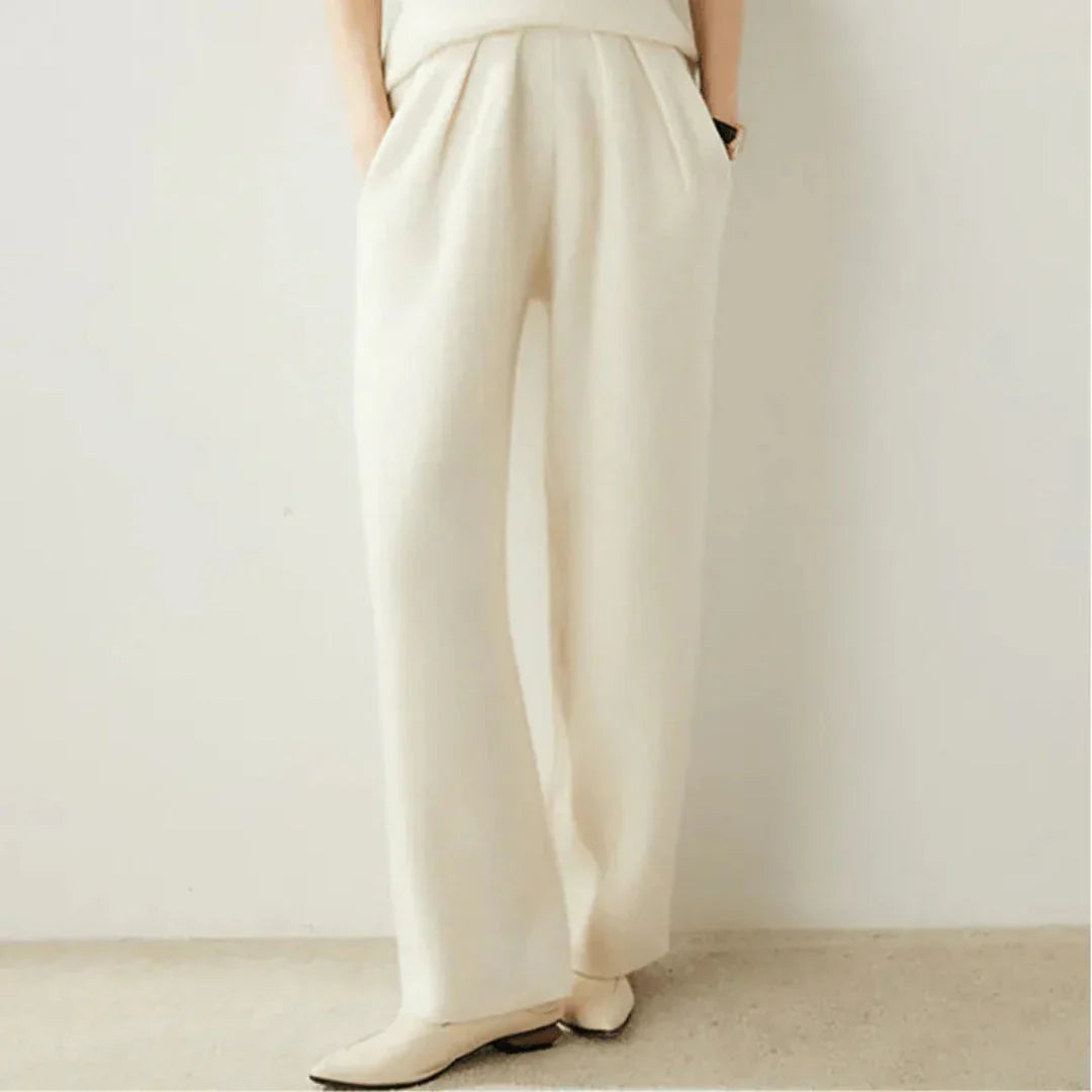 Gabrina Women's Cashmere Wide-Leg Pants