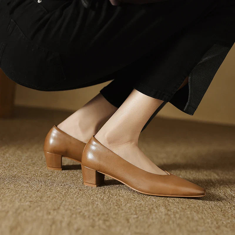Women's Genuine Leather Work Pumps