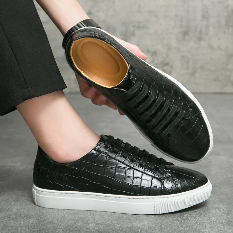 Men's Emporio Crocodile Leather Sneakers