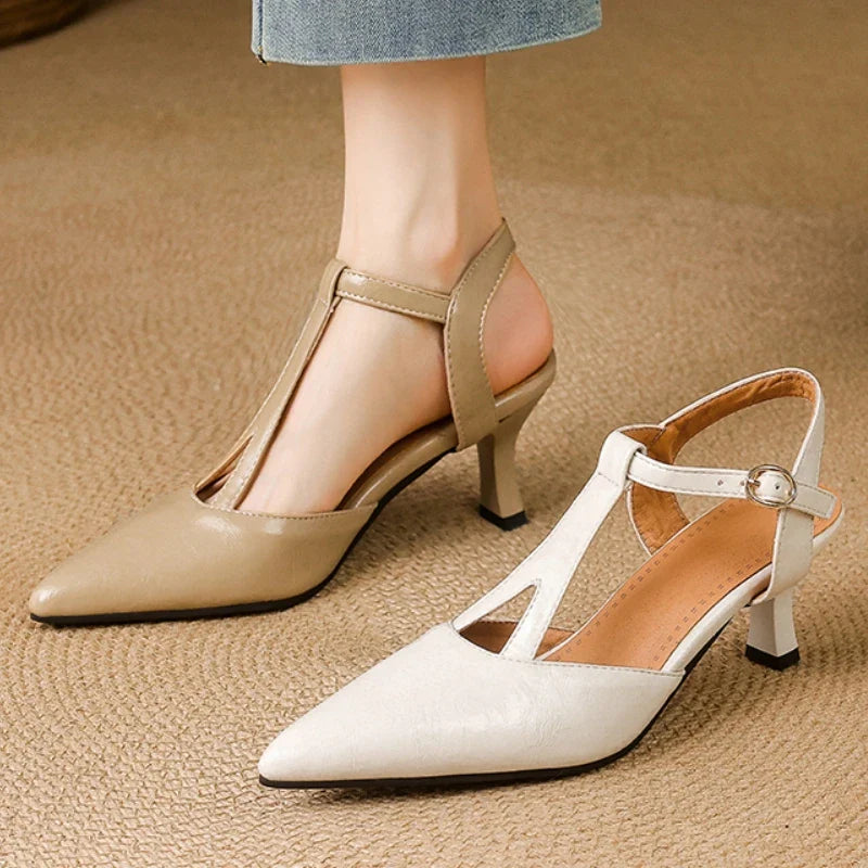 Solene Leather Buckle Sandals