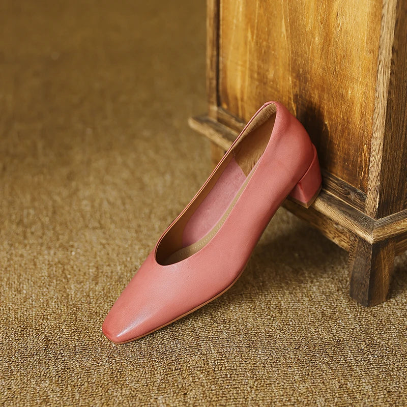 Women's Genuine Leather Work Pumps