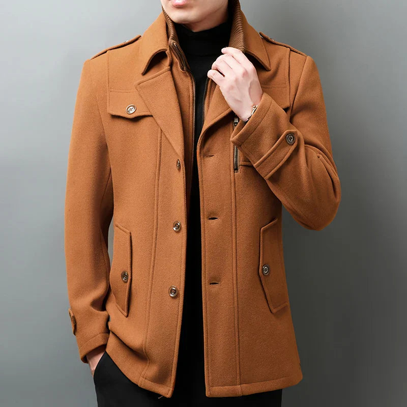 Lance Men's Double Breasted Wool Coat