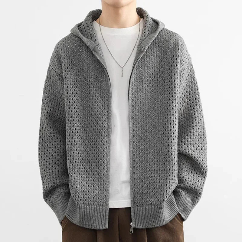Alberto Men's Knitted Hooded Jacket
