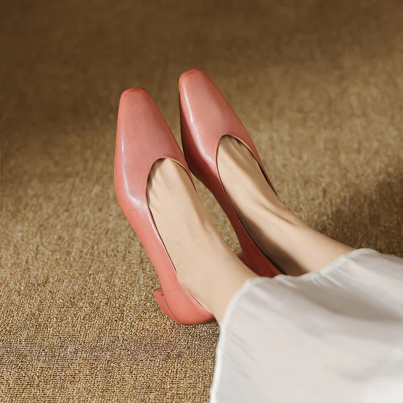 Women's Genuine Leather Work Pumps