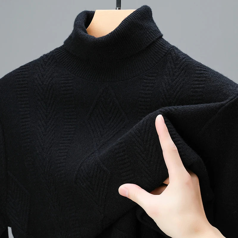 Brock Men Turtleneck 100% Wool Sweater