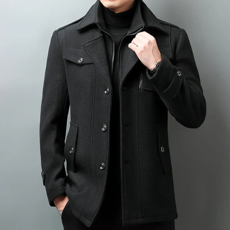 Lance Men's Double Breasted Wool Coat