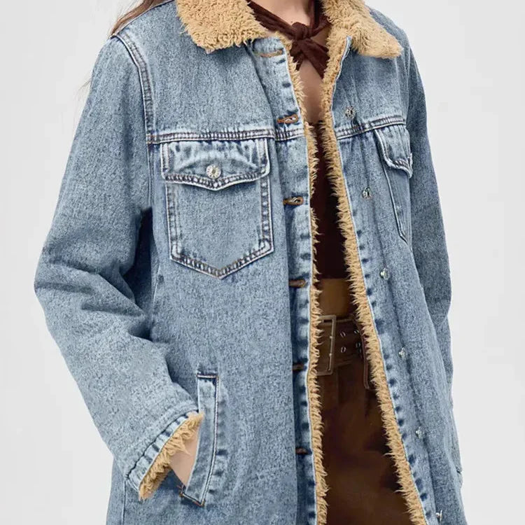 Liora Women's Denim Long Overcoat