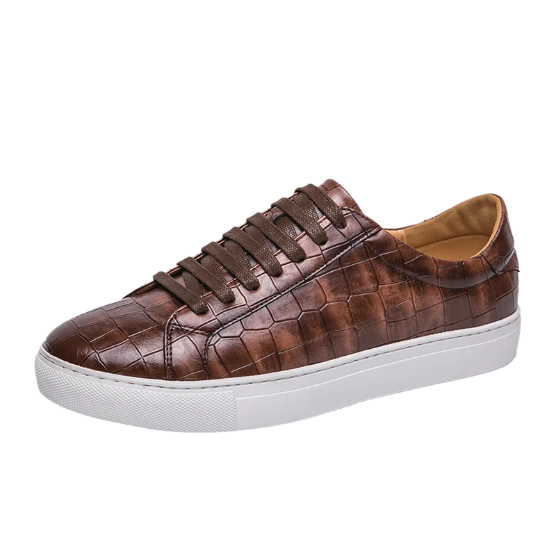 Men's Emporio Crocodile Leather Sneakers