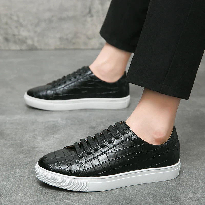 Men's Emporio Crocodile Leather Sneakers