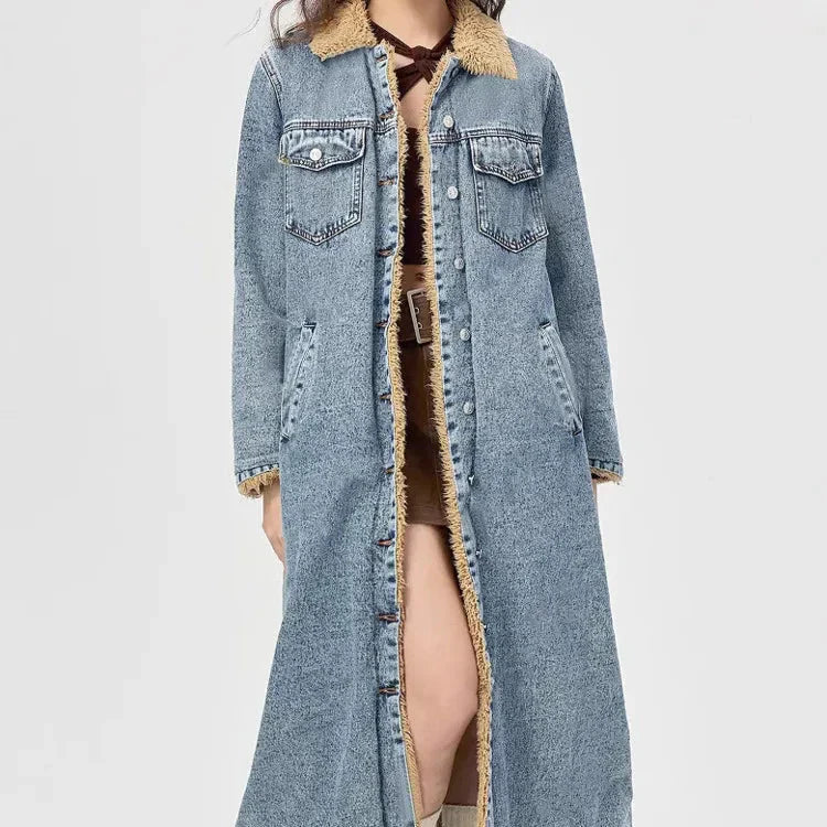 Liora Women's Denim Long Overcoat