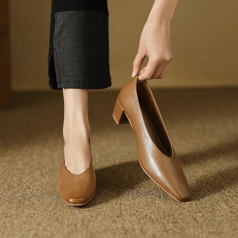 Women's Genuine Leather Work Pumps