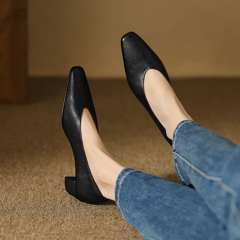 Women's Genuine Leather Work Pumps