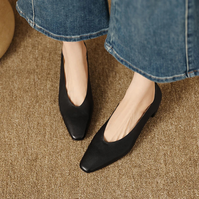 Women's Genuine Leather Work Pumps