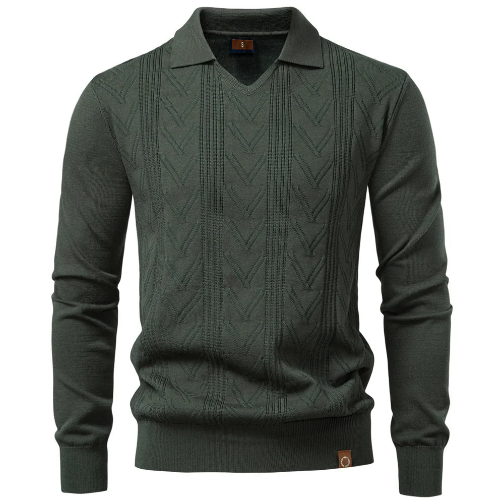 Cameroon Knitted Henley Sweater