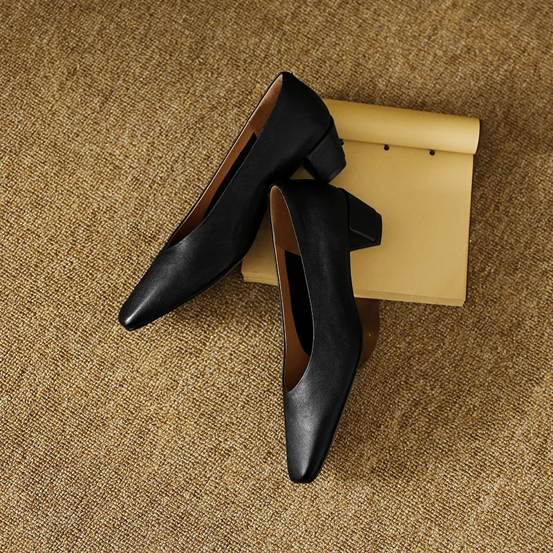 Women's Genuine Leather Work Pumps