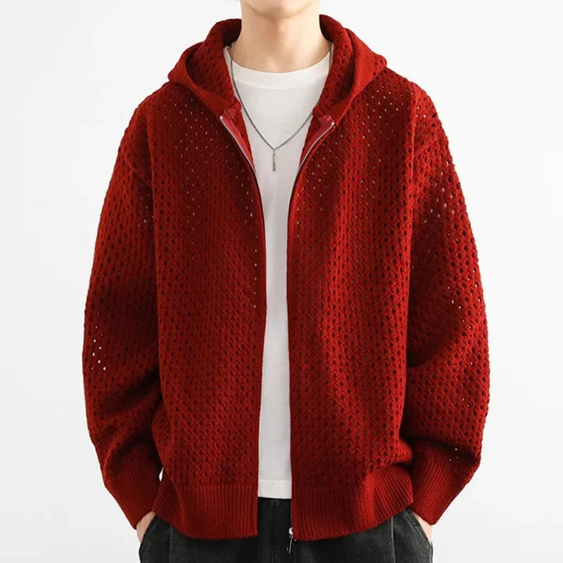 Alberto Men's Knitted Hooded Jacket