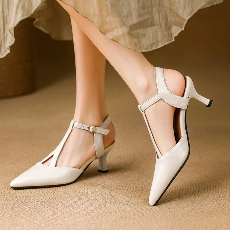 Solene Leather Buckle Sandals