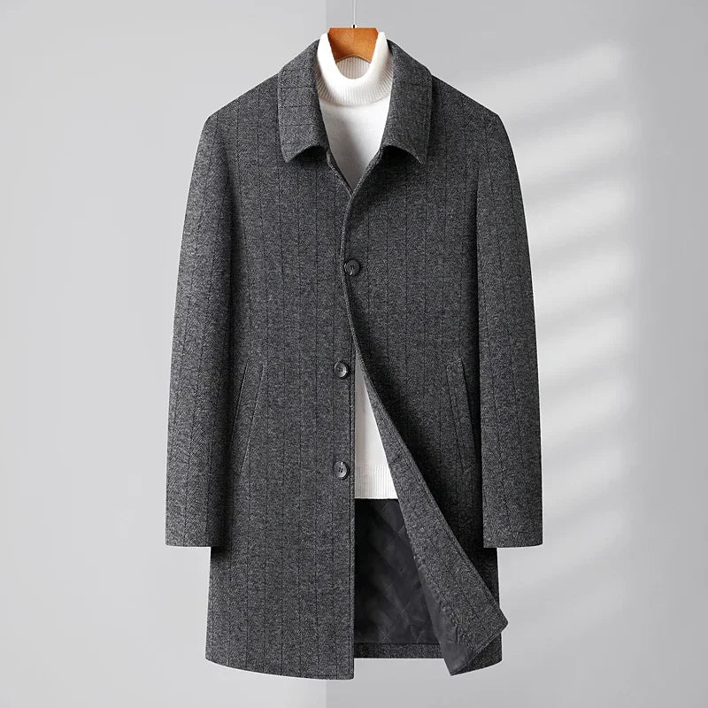 Italian Men's Pure Wool Overcoat