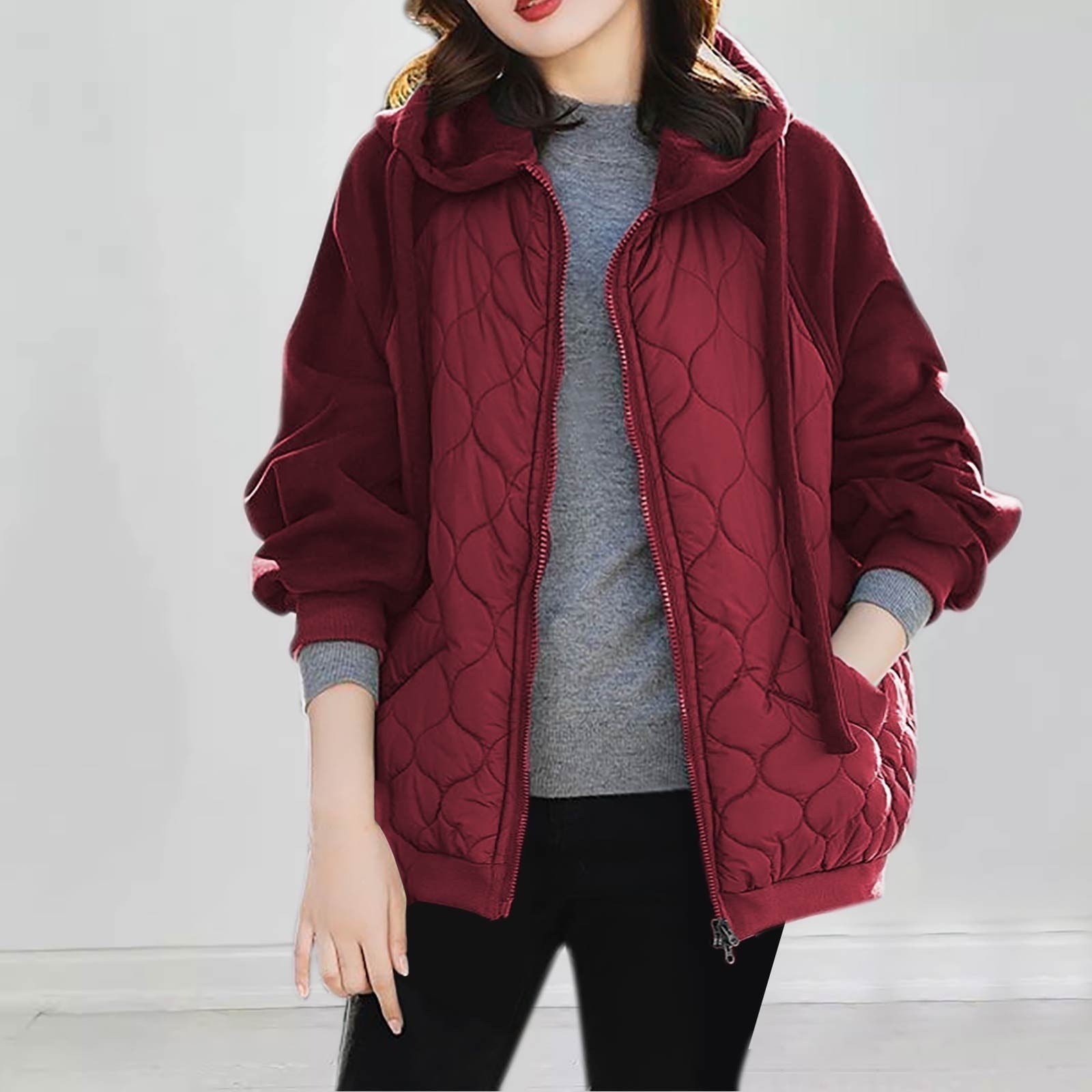 Elena Women Quilted Hooded Jacket