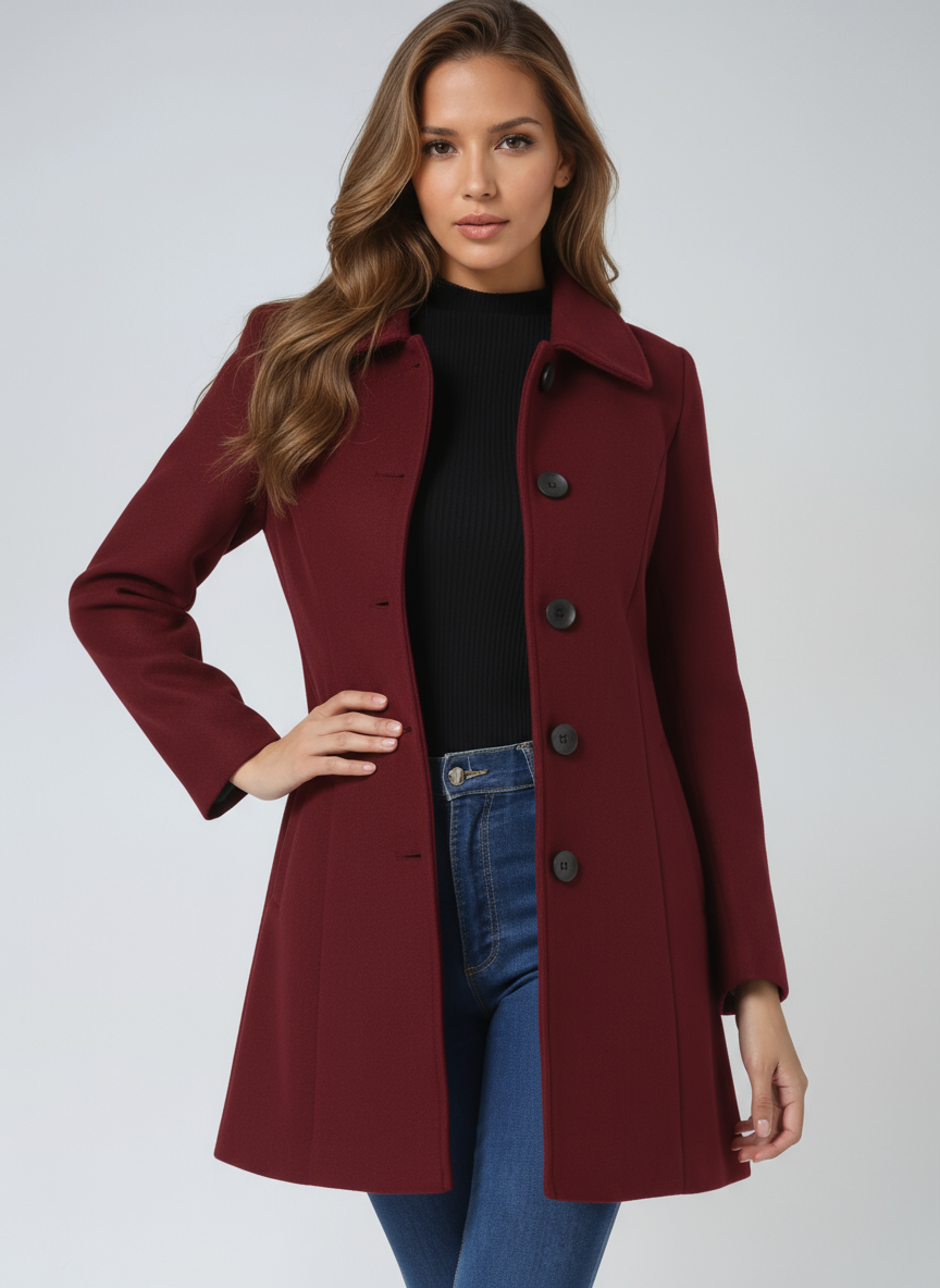 Kaira Women's Single Breasted Winter Trench Coat