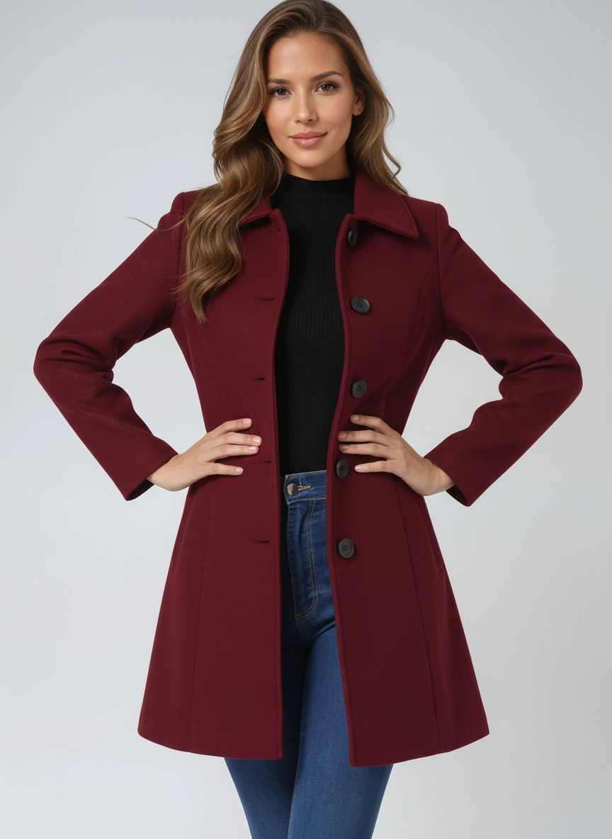 Kaira Women's Single Breasted Winter Trench Coat