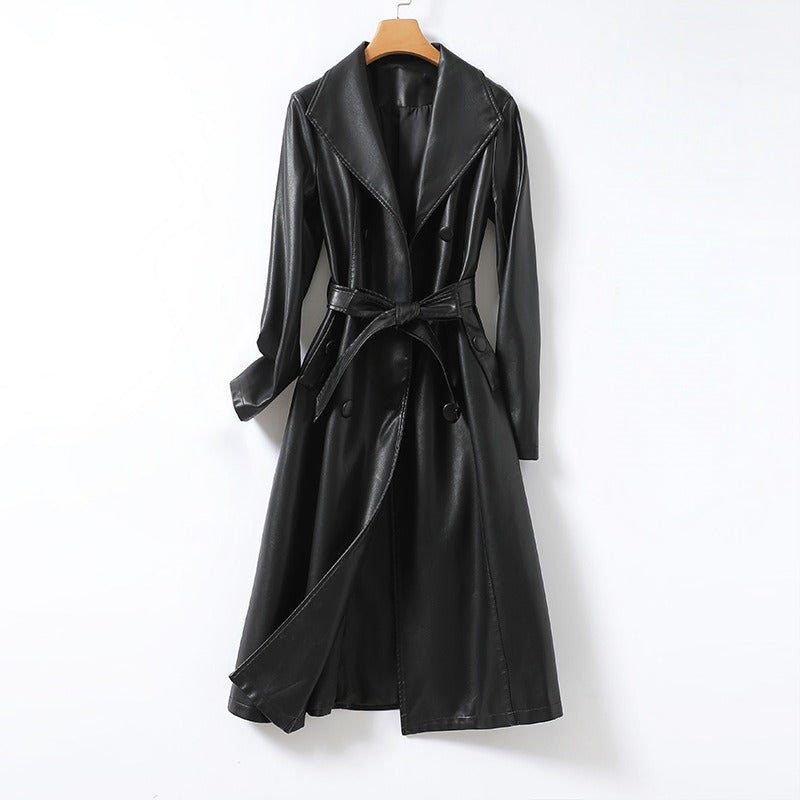 Lioraine Genuine Leather Overcoat