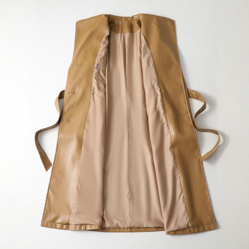 Lioraine Genuine Leather Overcoat