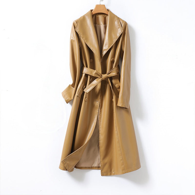 Lioraine Genuine Leather Overcoat