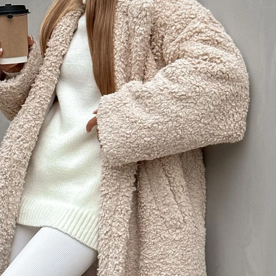 Yashmine Women's Long Double-Breasted Overcoat