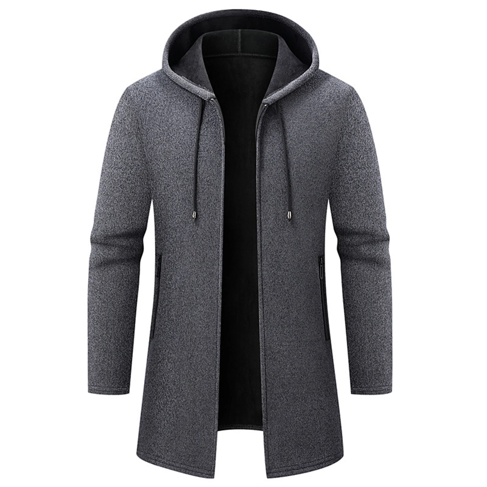 William Men's Knitted Long Sweater Jacket