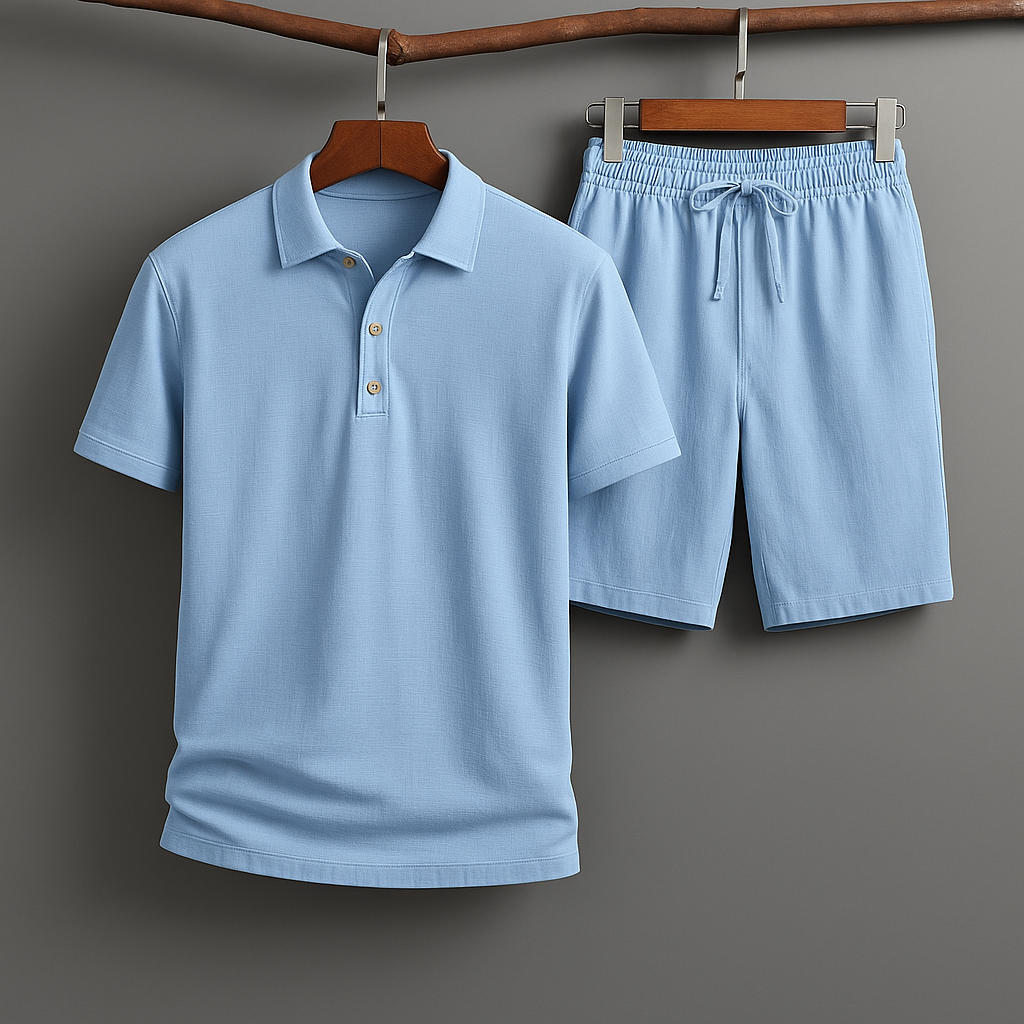 Oslo Men's Linen Cotton Polo Set