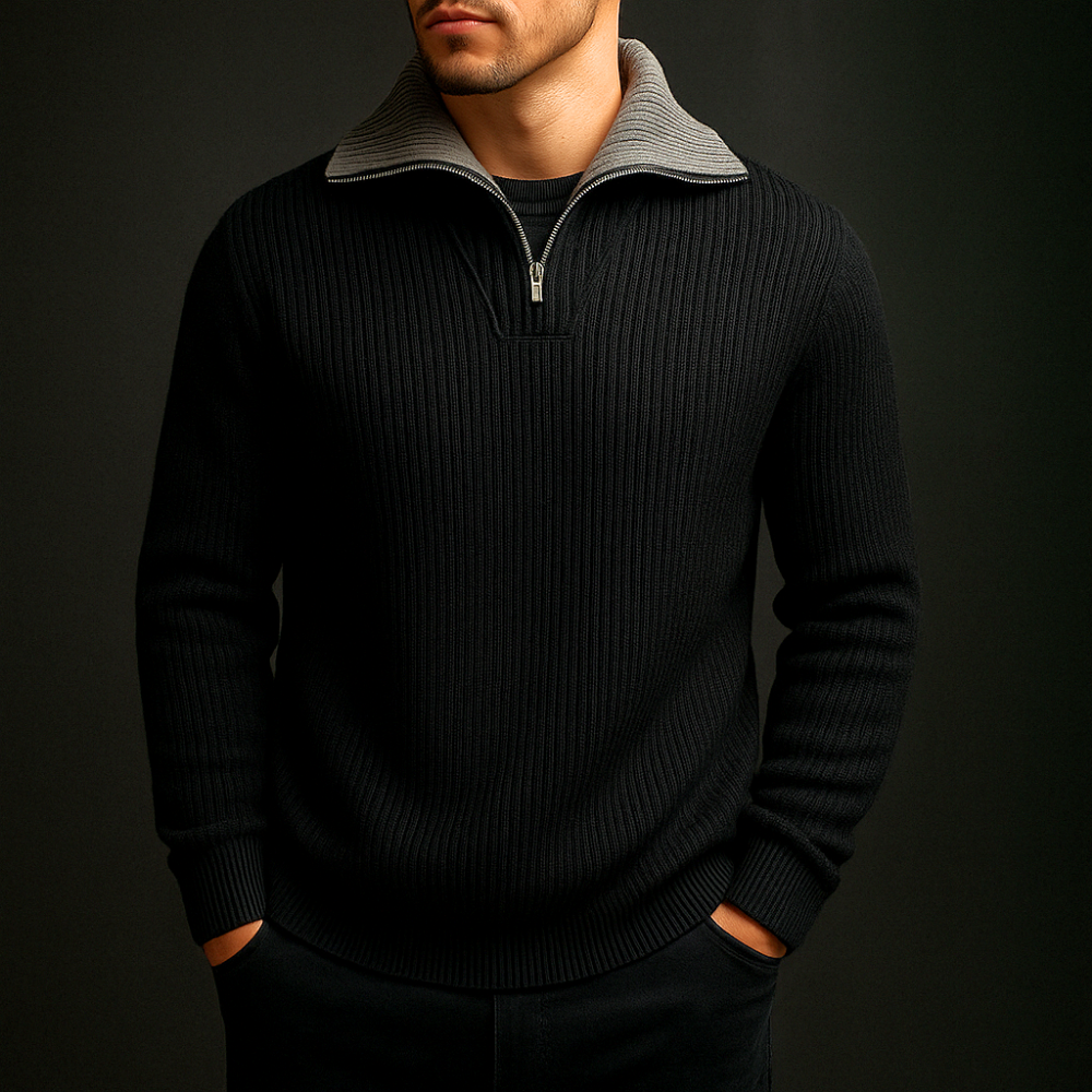 Bermont Men's Wool Quarter Zip Sweater