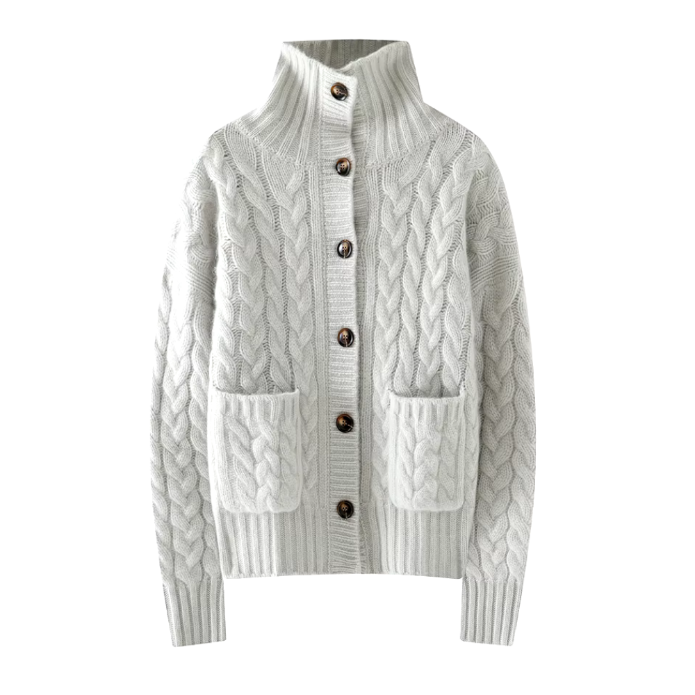 Elwyn Turtleneck Wool Cardigan