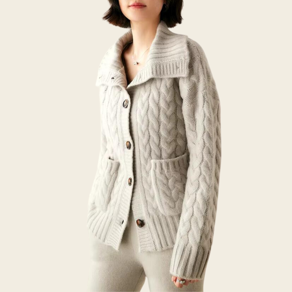 Elwyn Turtleneck Wool Cardigan