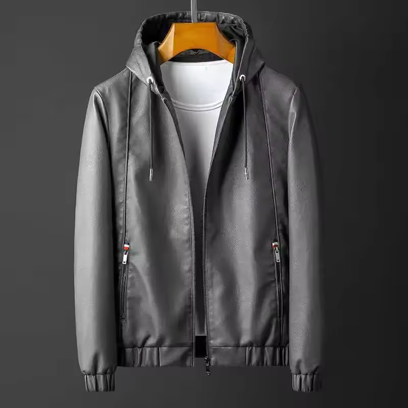 Rebellion Men's Leather Hooded Jacket