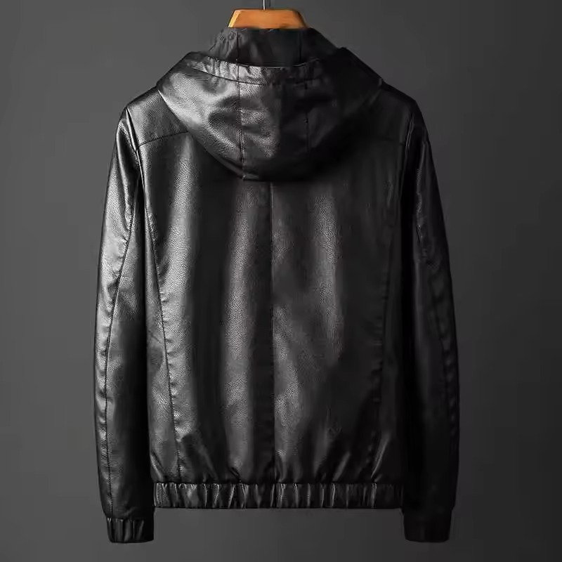 Rebellion Men's Leather Hooded Jacket