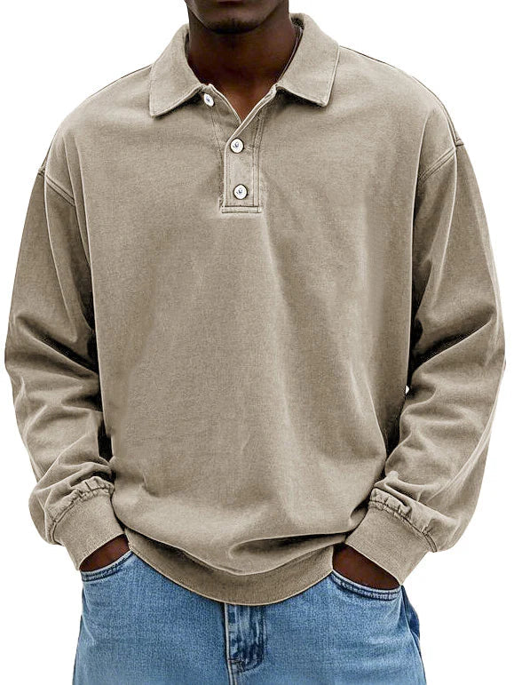 Mason Men's Stylish Long-Sleeved Polo Shirt