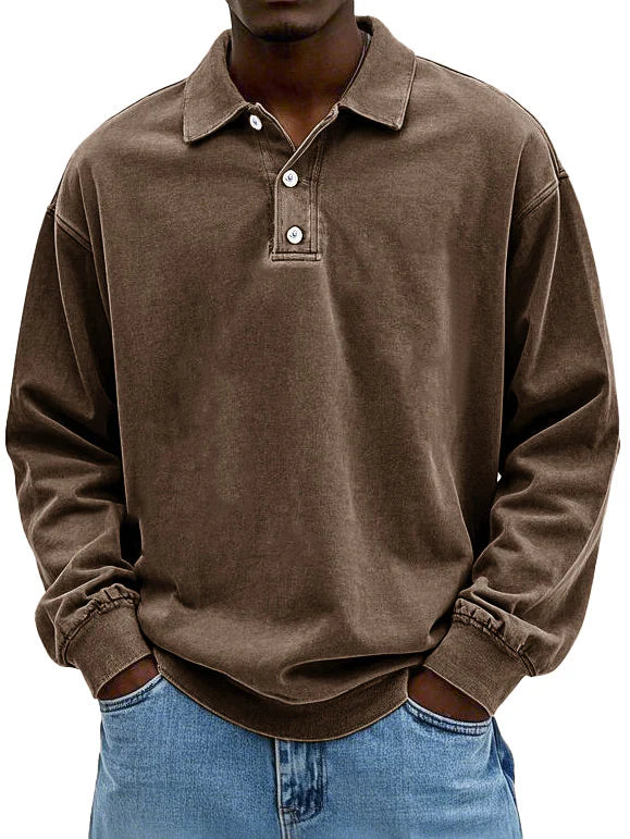 Mason Men's Stylish Long-Sleeved Polo Shirt