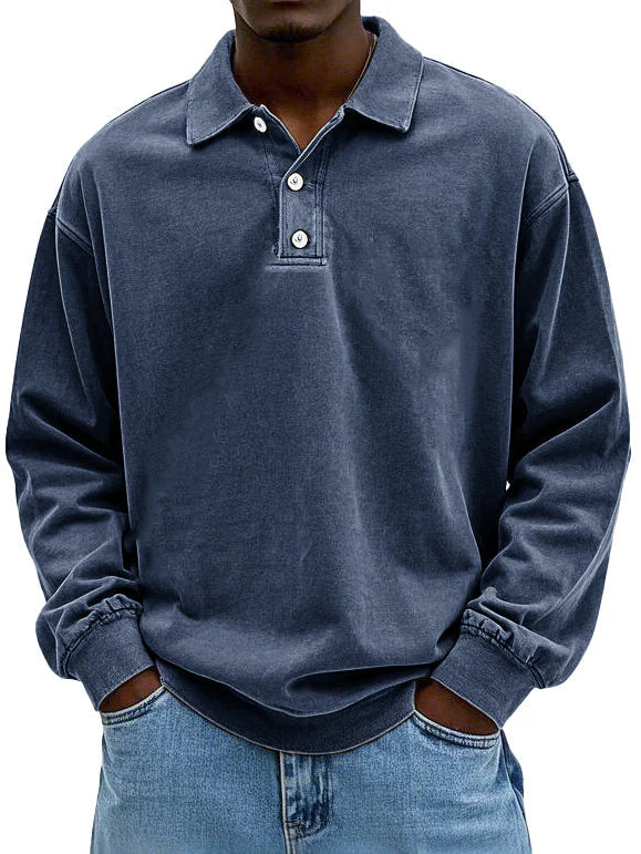Mason Men's Stylish Long-Sleeved Polo Shirt